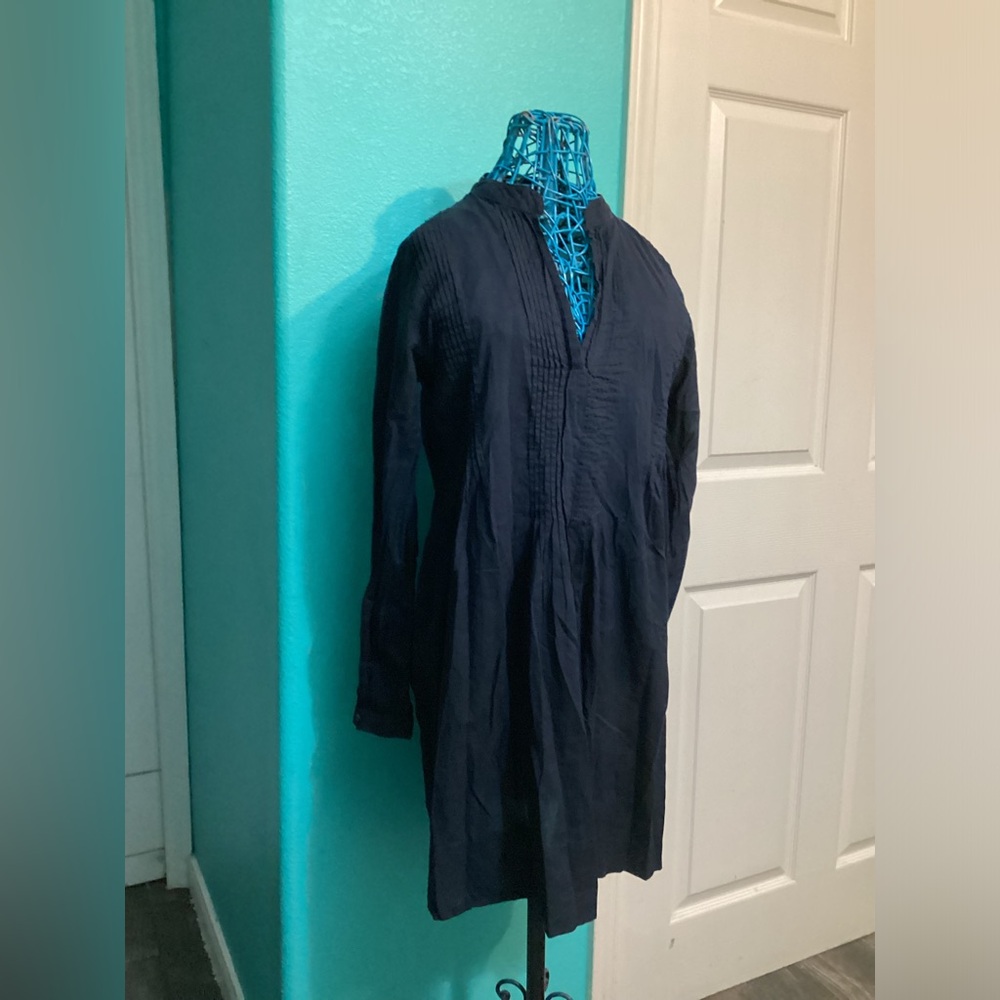Brochu Walker Deep Navy Pintuck V-Neck Tunic